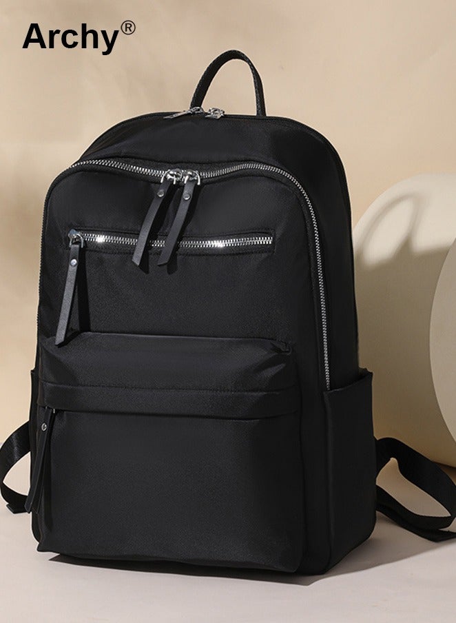 Archy Solid Color Backpack for Women Large Capacity Zipper Daypack Multi-Layered Compartment  - Image 1
