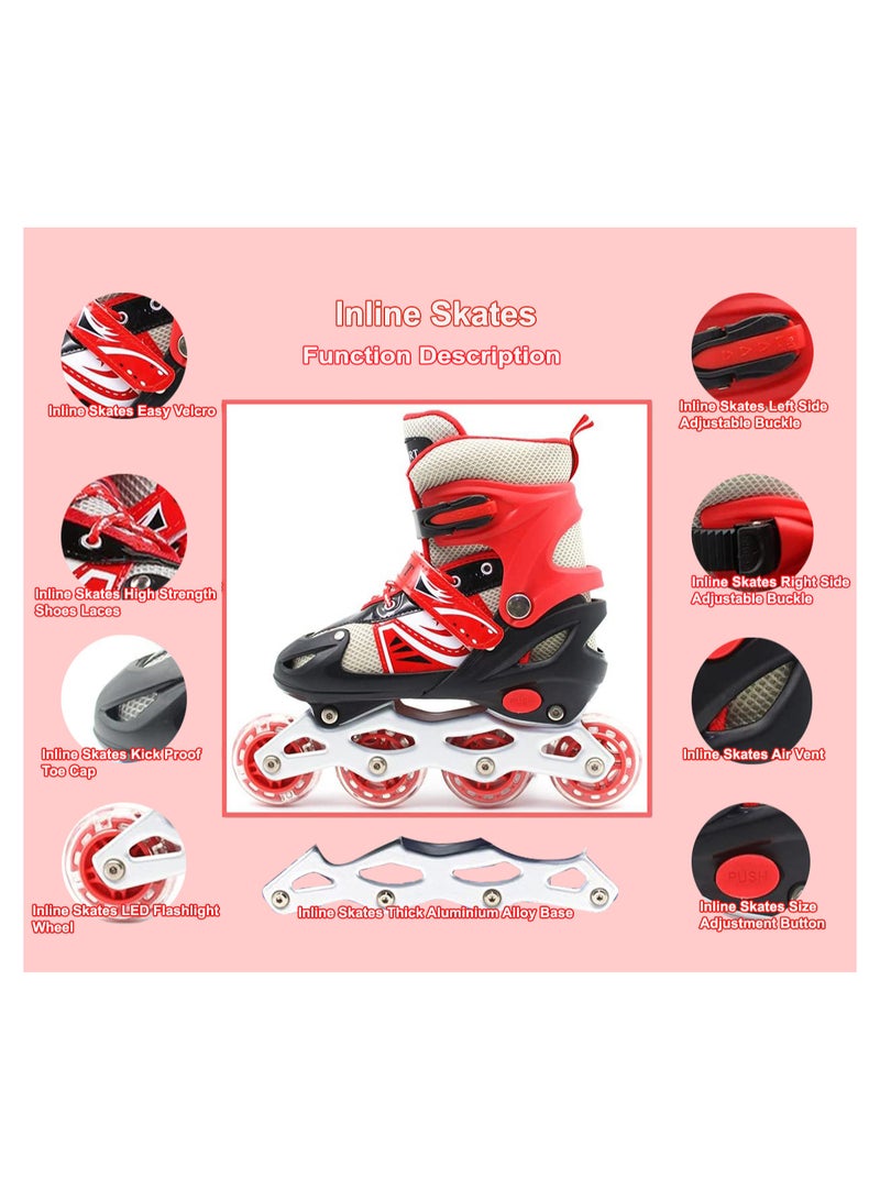 سبال زلاجات مضمنة بأحجام قابلة للتعديل زلاجات دوارة مع عجلات وامضة للأطفال في الهواء الطلق وداخل المنزل أحذية تزلج للبنين والبنات الشباب والكبار - Image 2