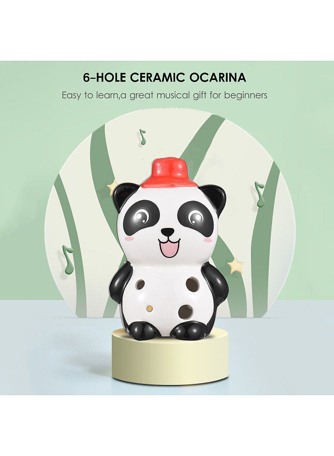 Generic 6 Holes Ceramic Ocarina Cute Animal Style Musical Instrument with Lanyard Music Score for Music Lover and Learner - Image 5