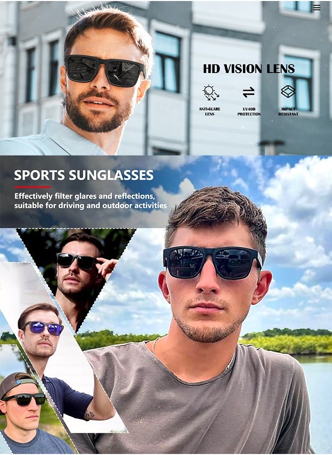 AZorb Polarized Sunglasses for Men Women Square Frame Classic Style Sun Glassess Sports Sun Glas Men's Ladies Sunglass UV Protection Shades for Driving Cycling Fishing Traveling Eyewear Black  - Image 4