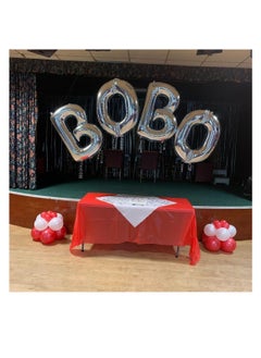 Party with Emma Silver Letter A to Z Balloons 32 inch Large Alphabet Balloons Silver Helium Foil Letter Balloon Banner for Birthday Party Anniversary Wedding Decoration (Silver-H)  - Image 3