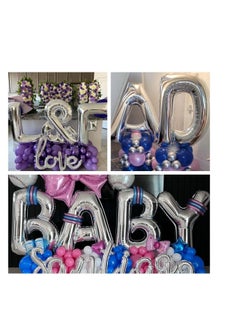 Party with Emma Silver Letter A to Z Balloons 32 inch Large Alphabet Balloons Silver Helium Foil Letter Balloon Banner for Birthday Party Anniversary Wedding Decoration (Silver-H)  - Image 5