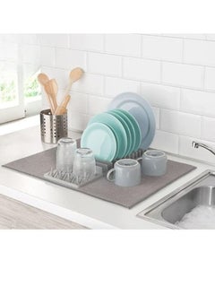 FALMER Microfiber Dish Rack and Drying Mat - Space-Saving Design Folds for Easy Storage, Base Rack 23.5X17.5cm  - Image 3