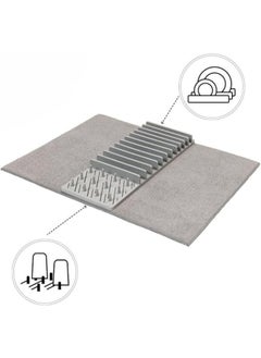 FALMER Microfiber Dish Rack and Drying Mat - Space-Saving Design Folds for Easy Storage, Base Rack 23.5X17.5cm  - Image 4