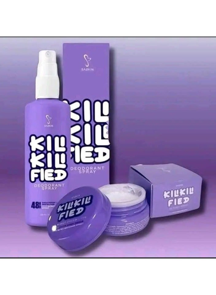 Saskin Killikili Fade UA Night Cream 10g with Saskin Killikili Fade Deodorant Spray, 60ml