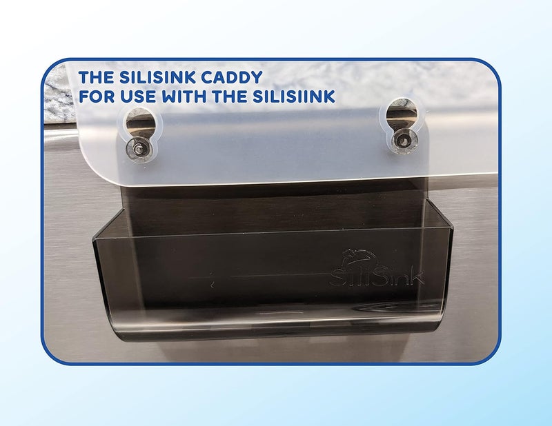 SiliProducts SiliSink Sponge Caddy for Kitchen Counter - ADD ON for Silisink Silicone Sink Protector - Dish Sponge Holder for Sink (Dark Gray PolyPropylene) - Image 2