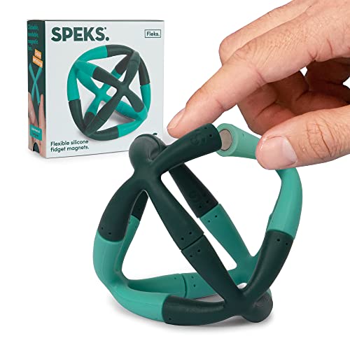 Speks Fleks Flexible Silicone Magnetic Fidget Toy Fun Desk Toy for Adults Teens 14 Sensory Gadget Stress Relief 6Piece Set Evergreen - Image 1