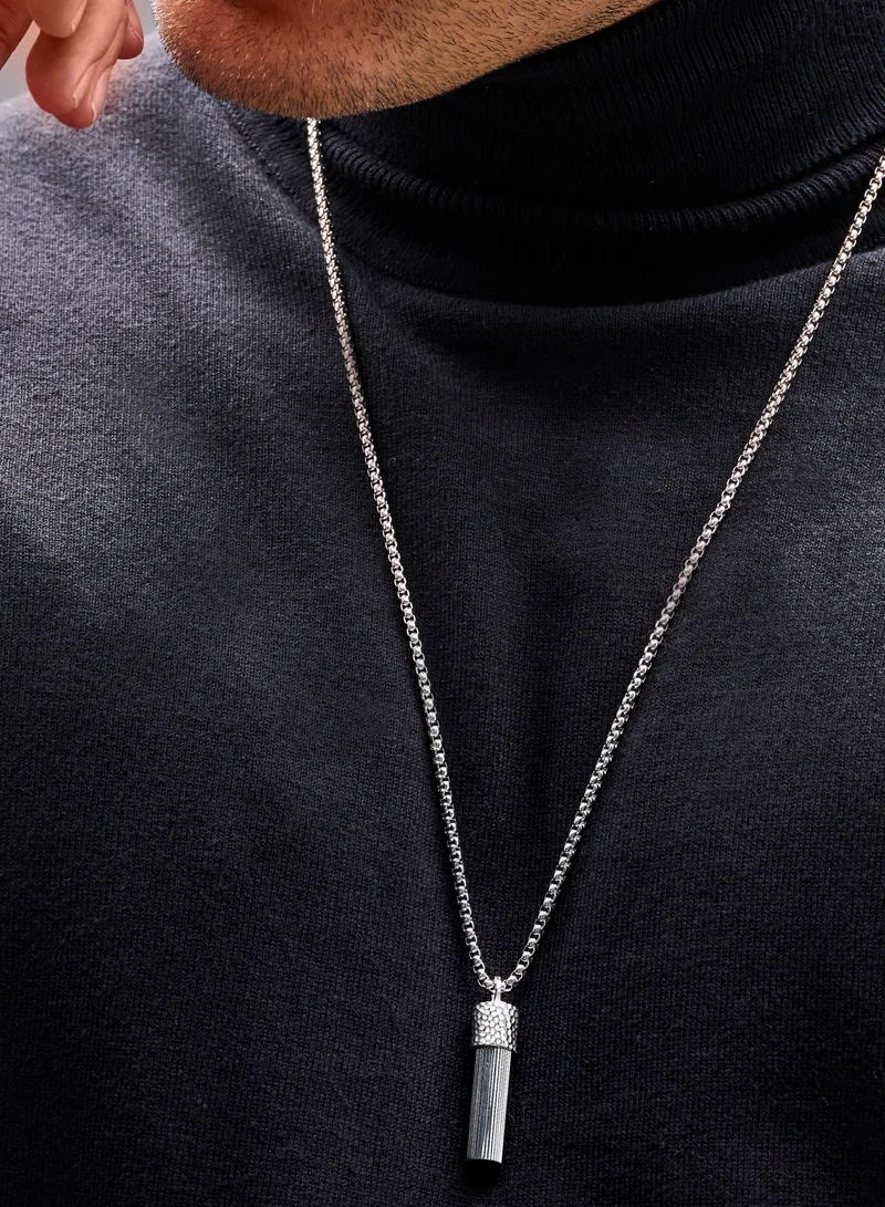 CERRUTI 1881 Deckel Silver Necklace For Men