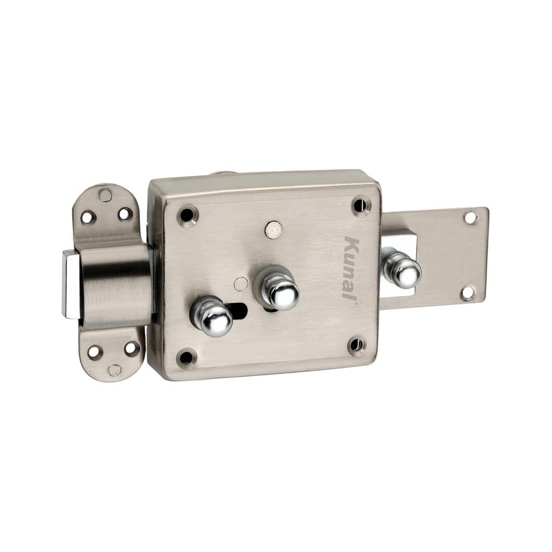 Kunal Inter Lock Main Door | Office Door | Heavy Duty 3 Turn Lock with Locking Knob 3 Brass Ultra Keys Material - SS Finish - SS (Pack -1) - Image 5