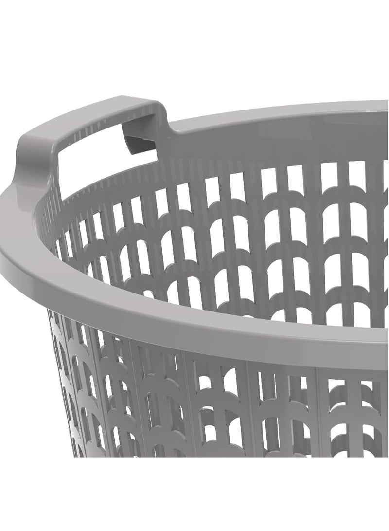 Raxoom 50L Wide Laundry Basket, Grey - Image 5