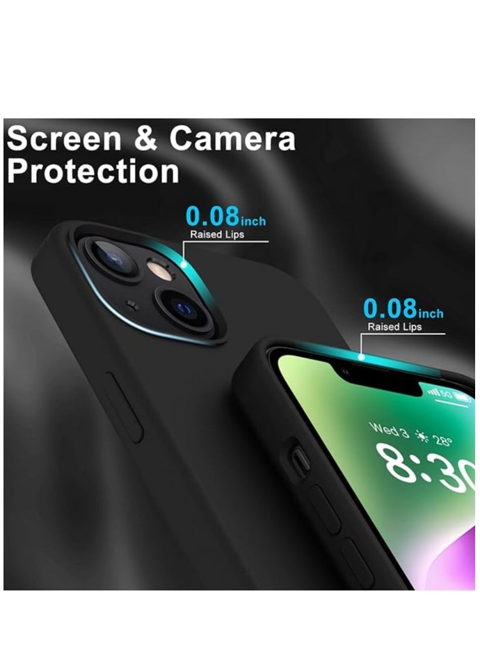 YoYoTech iPhone 14 Plus 6.7" Case with Screen Protector,Soft Smooth Silky Flexible Silicone Gel Rubber Bumper Cover,Slim Fit Shockproof Protective Phone Case (Black)  - Image 2
