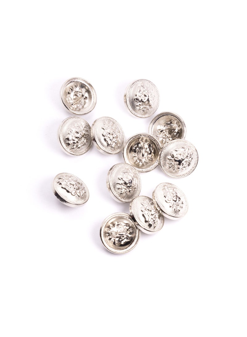 26pcs Lion Design Round Metal Button Set. Sewing metal Button for Dress. (Silver Color)  - Image 2