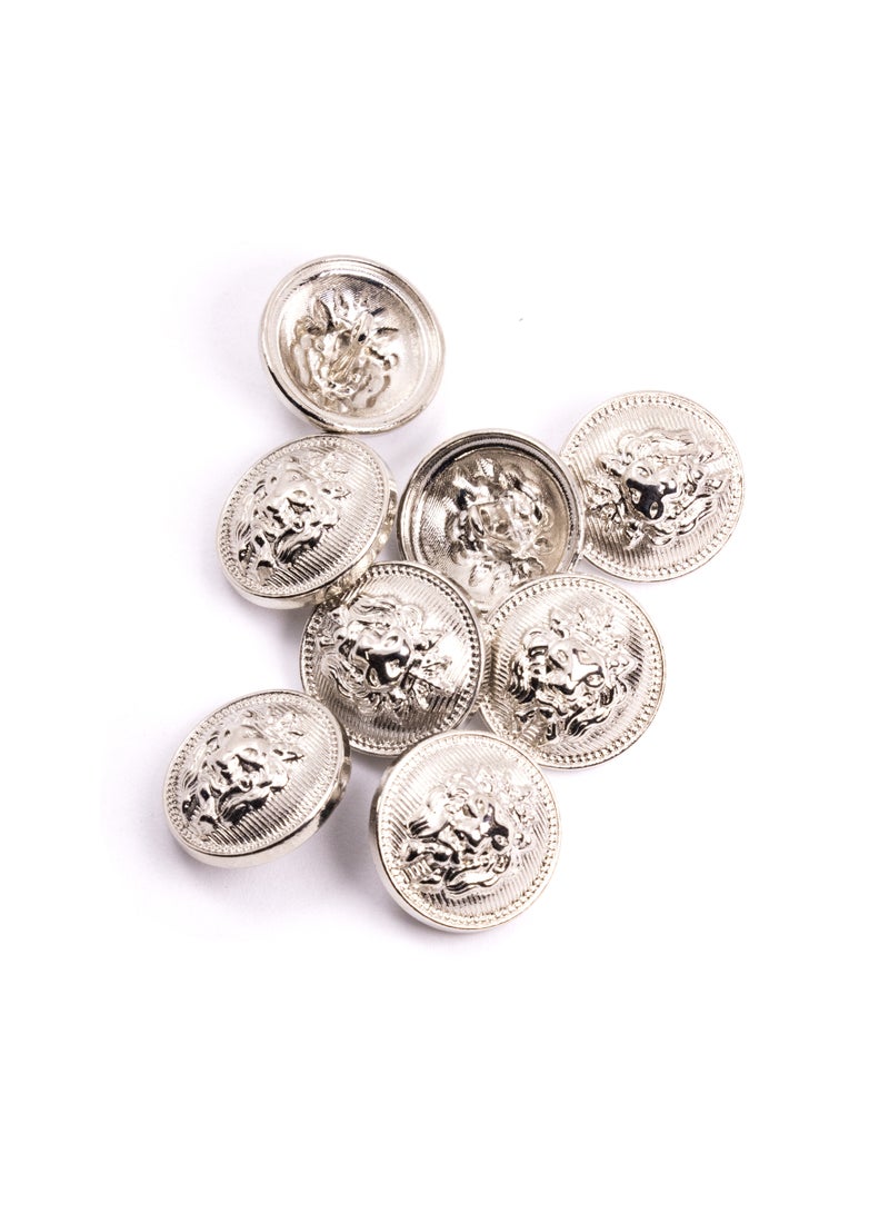 26pcs Lion Design Round Metal Button Set. Sewing metal Button for Dress. (Silver Color)  - Image 3