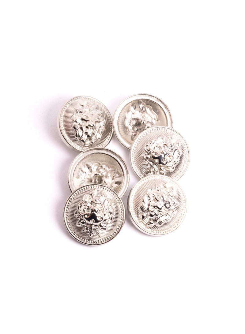 26pcs Lion Design Round Metal Button Set. Sewing metal Button for Dress. (Silver Color)  - Image 4