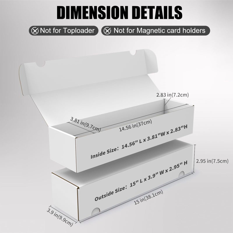 XRACV Trading Card Storage Box, 6-Pack 1100 Count White Corrugated Cardboard Bulk Sports Storage Box for TCG/Magic/Mtg Basketball Cards, Collectible Trading Cards - Image 2