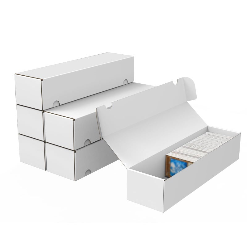 XRACV Trading Card Storage Box, 6-Pack 1100 Count White Corrugated Cardboard Bulk Sports Storage Box for TCG/Magic/Mtg Basketball Cards, Collectible Trading Cards - Image 1