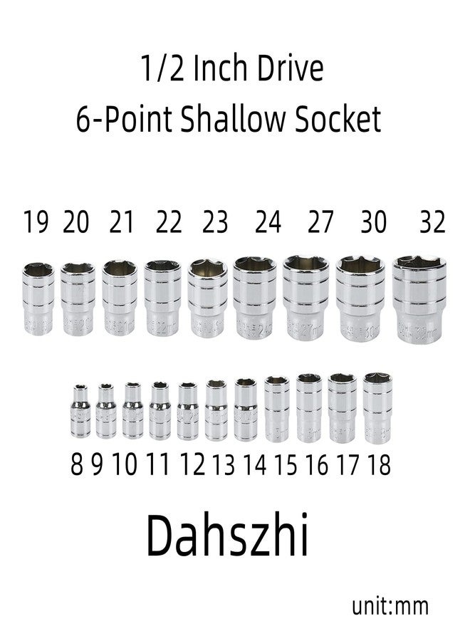Dahszhi Shallow Socket 1/2 Inch Drive 10mm 6 Point -5pcs - Image 2