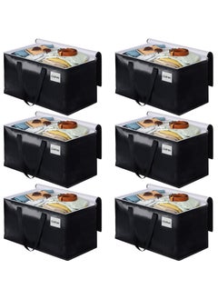 XiuWoo 6-Piece Collapsible Moving Bags Heavy Duty Boxes with Zippers and Handles, Space Saving Packing Totes for Moving Supplies Storage  - Image 1