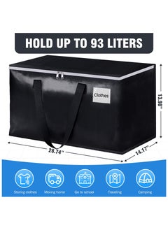 XiuWoo 6-Piece Collapsible Moving Bags Heavy Duty Boxes with Zippers and Handles, Space Saving Packing Totes for Moving Supplies Storage  - Image 2