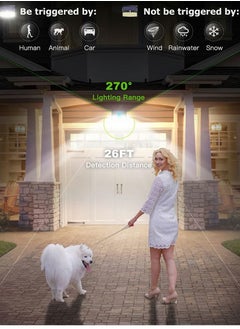 Excefore Solar Security Light, Body Sensing Wall Light, Outdoor Sensor Motion IP65 Waterproof 318 LED/3 Lighting Modes Wide Angle Solar Wall Light for Outdoor, Yard, Garage, Fence 2 [Energy Class A+++]  - Image 5