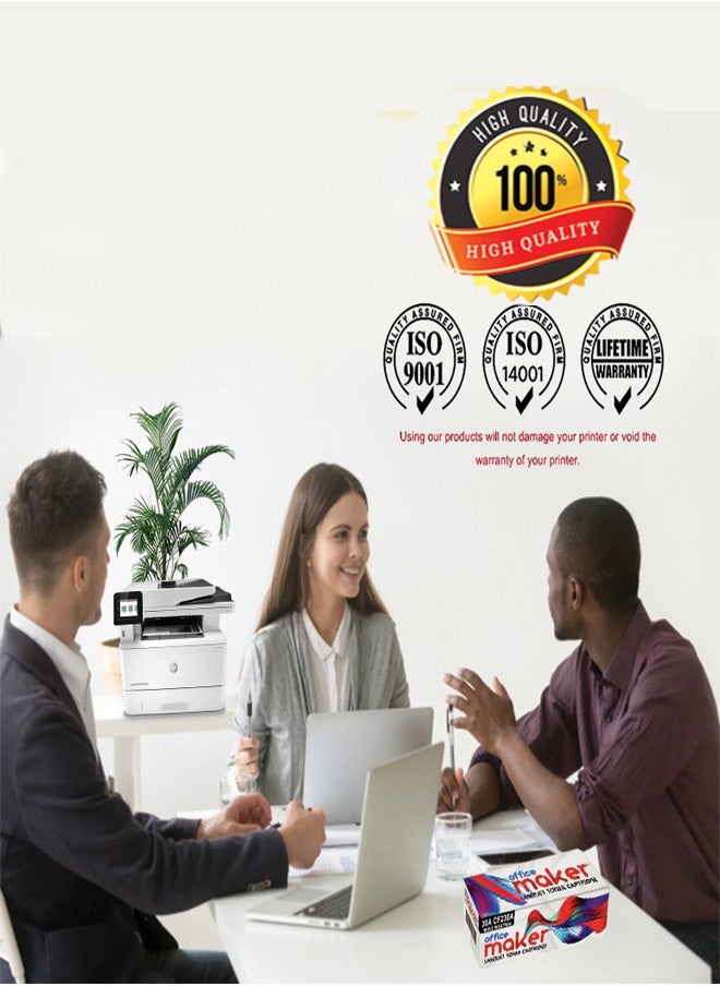 Office Maker Office Maker 106A Toner Cartridge With Chip W1106A Compatible For HP LaserJet 107a MFP 135a 135w 137fnw Printer - 2 Pack  - Image 2