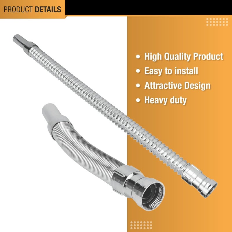 BORNEIGHTY Collapsible PVC Water Outlet Waste Pipe for Bathroom | Wash Basin and Kitchen Sink | Drain Pipe (Silver) - Image 4