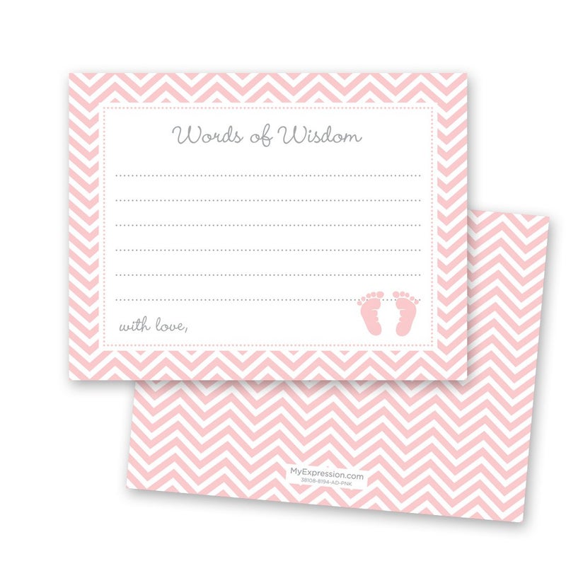 MyExpression.com 48 Cnt Pink Baby Feet Footprint Advice Cards - Image 5