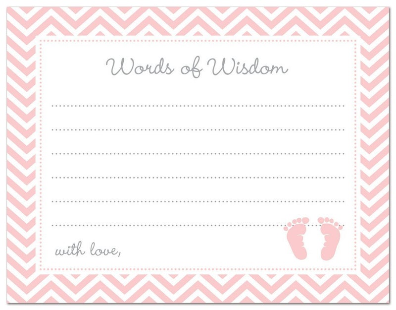 MyExpression.com 48 Cnt Pink Baby Feet Footprint Advice Cards - Image 3