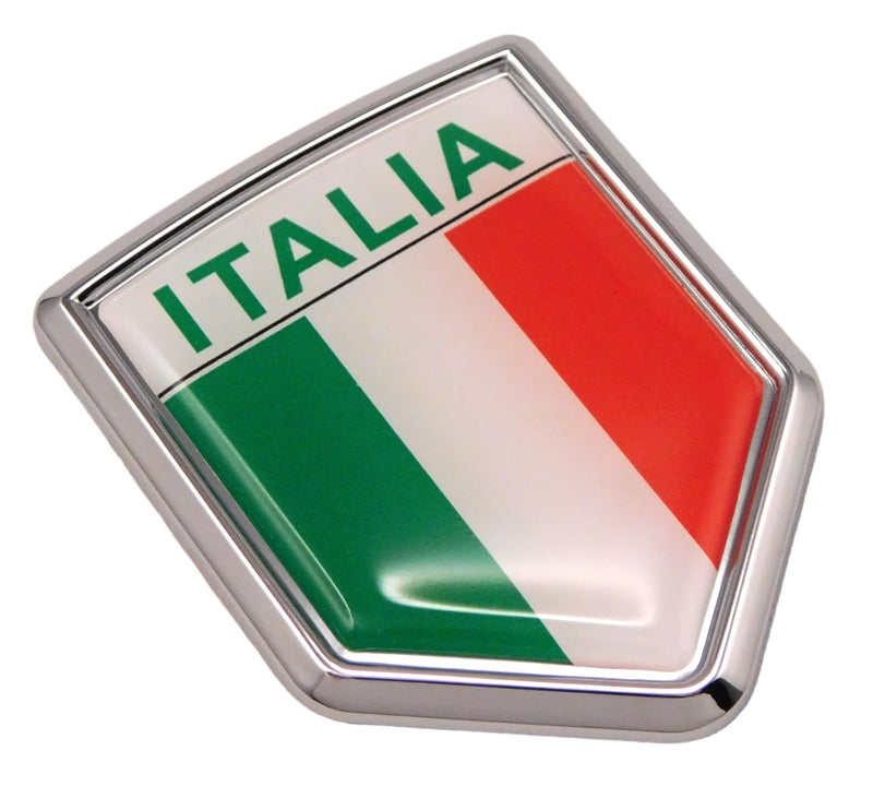 Car Chrome Decals CBSHD101A Italia Italy Italian Flag Car Chrome Emblem Decal 3D Sticker - Image 1