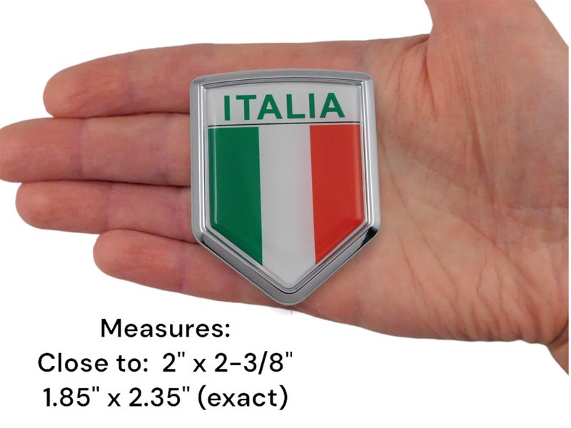 Car Chrome Decals CBSHD101A Italia Italy Italian Flag Car Chrome Emblem Decal 3D Sticker - Image 3
