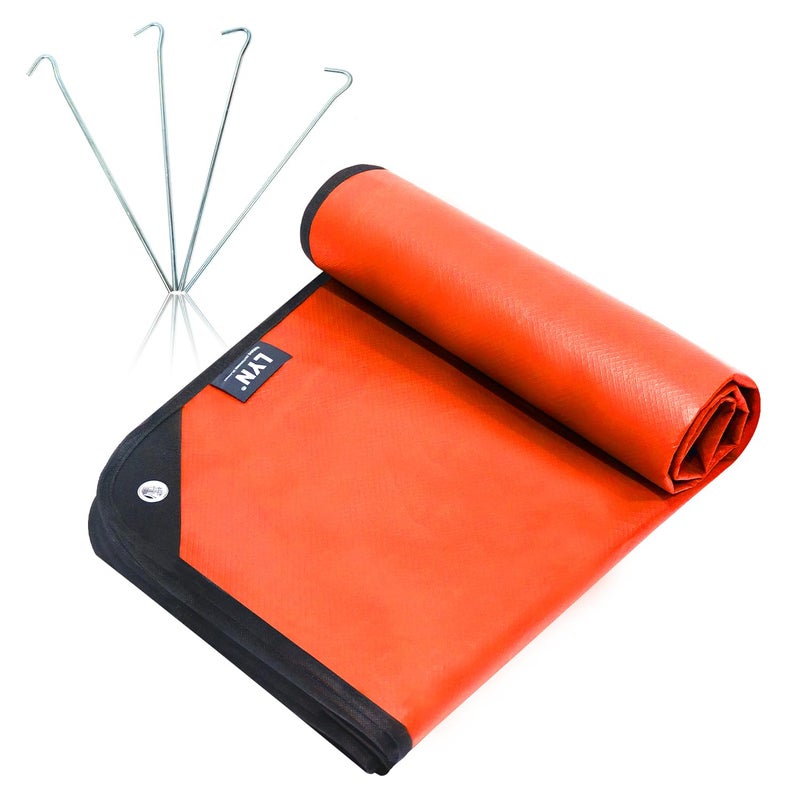 LYN Thickening ComplexLYN Multilayer Heavy Duty Solar Emergency Survival BlanketOrangeReflective Mylar Waterproof Windproof Thermalfor RescueCar CampingHikingBushcraftSnowPet Full - Image 2