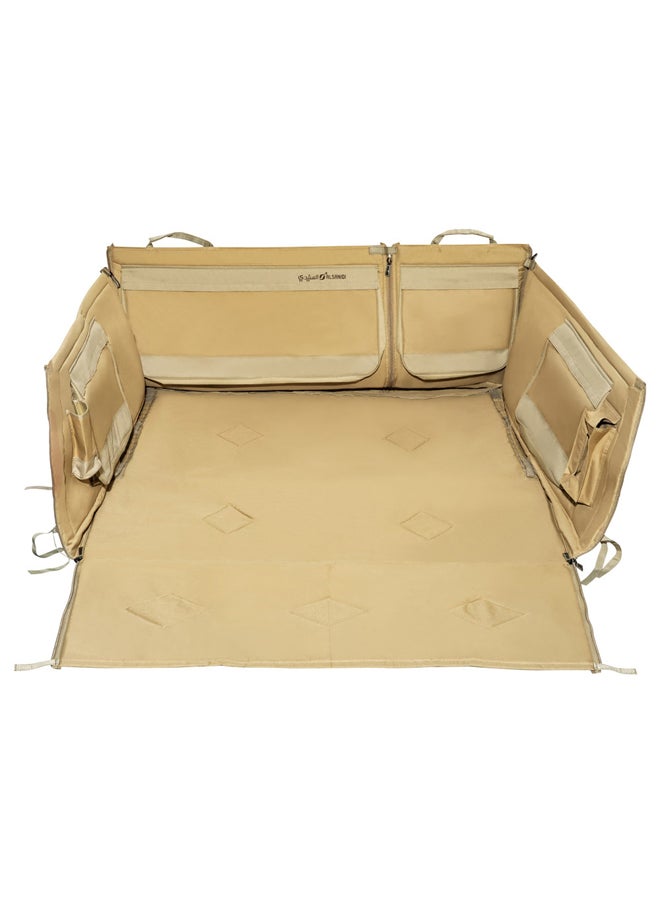 AL SANIDI - Car back trunk Mat for Jeep Yukon + tahoe, Back mat, Sulfur Yellow, Size 127*123*48Cm - Image 1