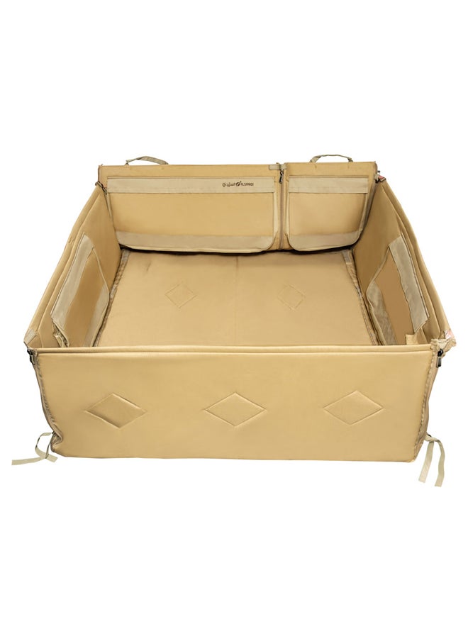 AL SANIDI - Car back trunk Mat for Jeep Yukon + tahoe, Back mat, Sulfur Yellow, Size 127*123*48Cm - Image 1