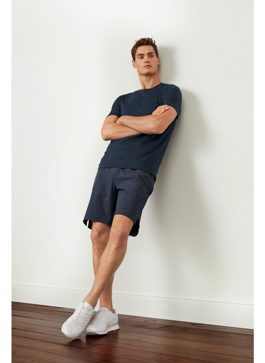 Tchibo Men Sportswear Fit Pull On Outdoor Shorts, Navy  - Image 1