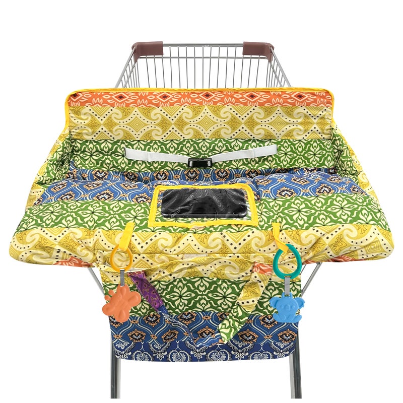 gxfcymxbd Shopping Cart Cover for Baby2in1 High Chair Cover SoftPortableand Machine WashableComfortable Cotton Seat Pad with Safety Harness and Portable Cloth BagFits All Supermarkets and Restaurants - Image 2