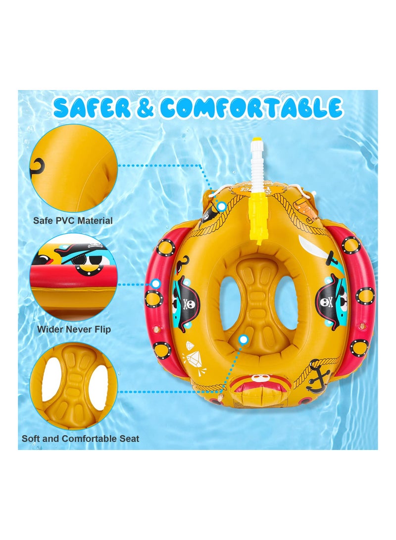 Zikra Suntown Baby Swimming Float, Baby Swimming Ring Baby Float Inflatable Pool Toy Pirate Boat with Water Pistol Baby Pool Float Pool Inflatables for Kids Inflatable Boat Kids ‚Äãof Age 2-8 Year - Image 3