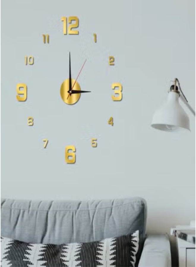 AROAQ Gold Color New Wall Clock Large Number Modern Watch Analog - Image 2