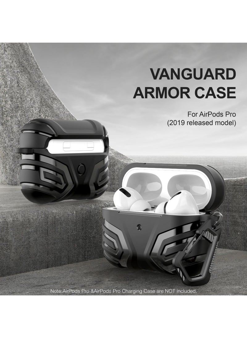 Youque Case for Apple Airpods 4 TPU Hard Shell Shockproof Armor Case Cover with Carabiner Black  - Image 5