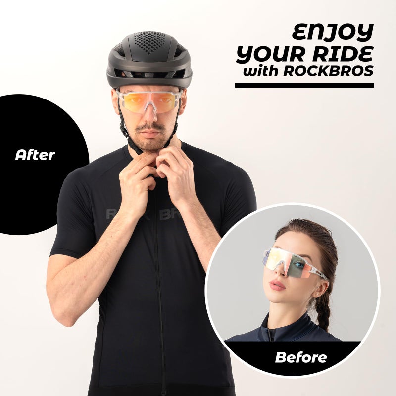 ROCKBROS Photochromic Sports Sunglasses for Men Women Cycling UV Protection - Image 2