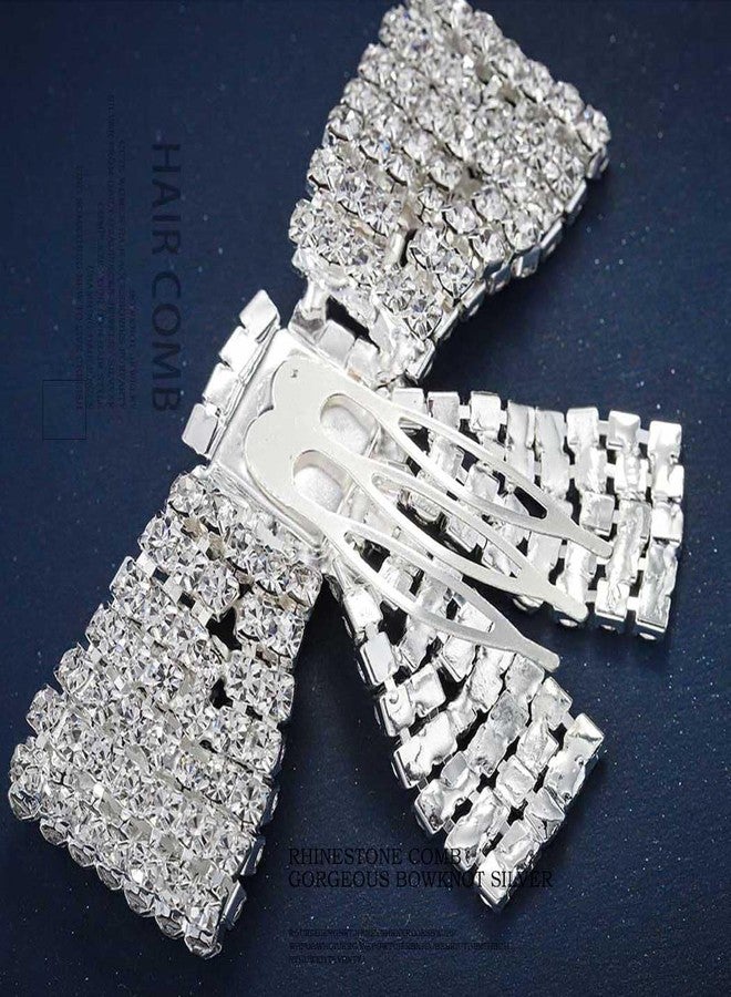 Fdesigner Crystal Bowknot Hair Clips, Comb & Barrette - Rhinestone Hair Jewelry for Wedding Bride, Sparkly Hair Accessories for Party Prom Gift (Clips-Fashion) - Image 4
