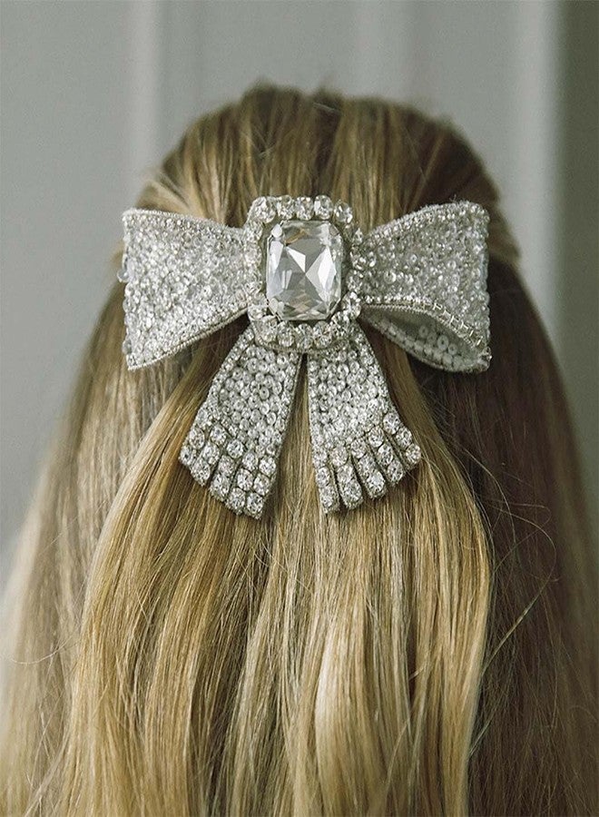 Fdesigner Crystal Bowknot Hair Clips, Comb & Barrette - Rhinestone Hair Jewelry for Wedding Bride, Sparkly Hair Accessories for Party Prom Gift (Clips-Fashion) - Image 1