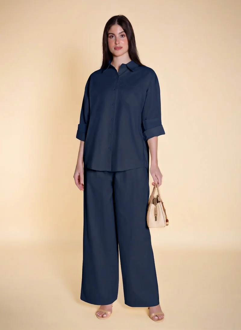 SHAPES OVERSIZED POPLIN SHIRT SET