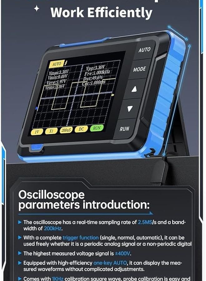 DSO152 High Size Handheld Oscilloscope Kit 2 5MS s Sampling Rate 200kHz Bandwidth 2 8 Inch LCD Display - Image 3