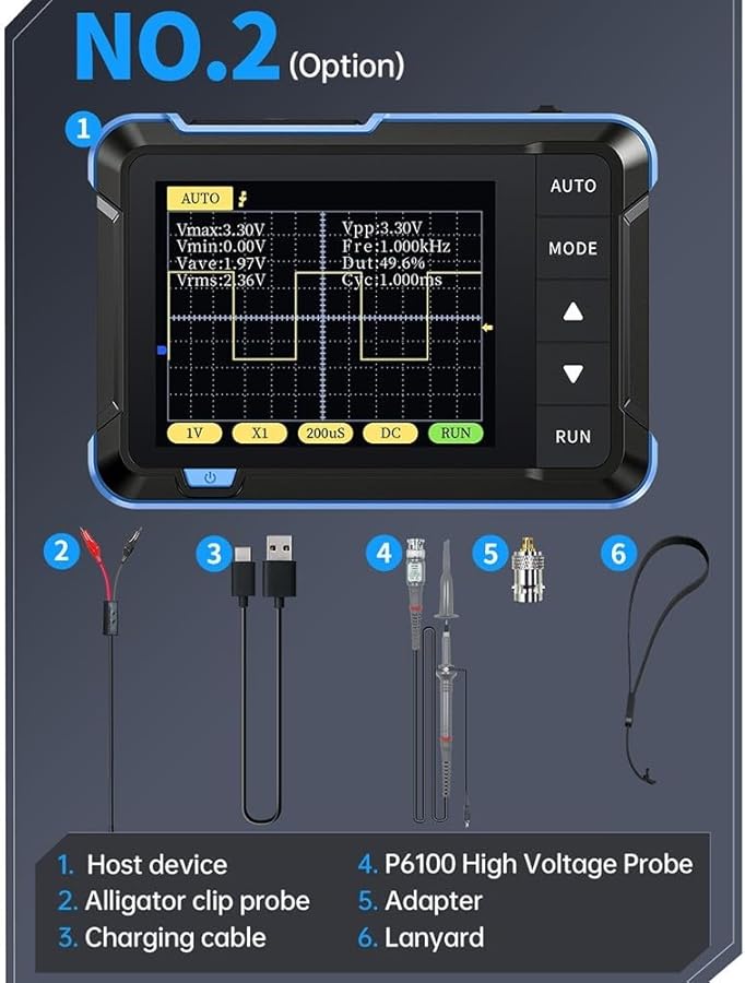 DSO152 High Size Handheld Oscilloscope Kit 2 5MS s Sampling Rate 200kHz Bandwidth 2 8 Inch LCD Display - Image 4