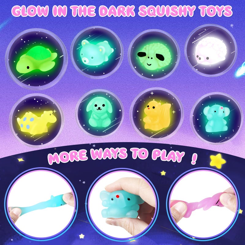 Ellinjan Valentines Day Gifts for Kids Classroom School, 32 Packs Valentines Day Card with Squishy Toys Glow in The Dark, Valentine Party Favor Exchange Gift for Boys Girls Toddlers School Class Game Prizes - Image 3