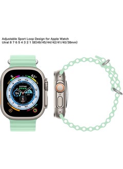 SHOPI Newest Silicone Ocean Watch Band For Apple Watch Series 8 7 6 5 4 3 2 1 SE Compatible With Apple Watch Band 42mm 44mm 45mm 49mm Replacement Women Mens, Sport  slides Strap for iWatch Ultra  - Image 3