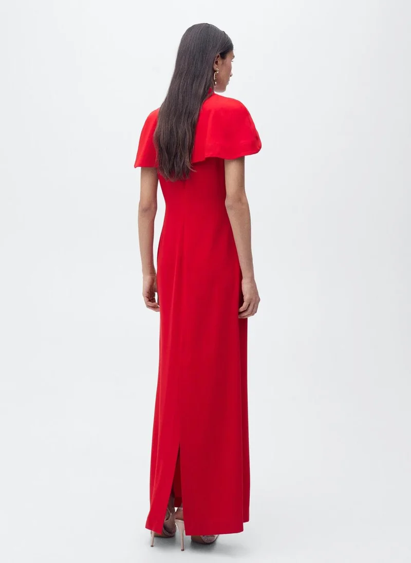 MANGO Cape Collar Straight Dress