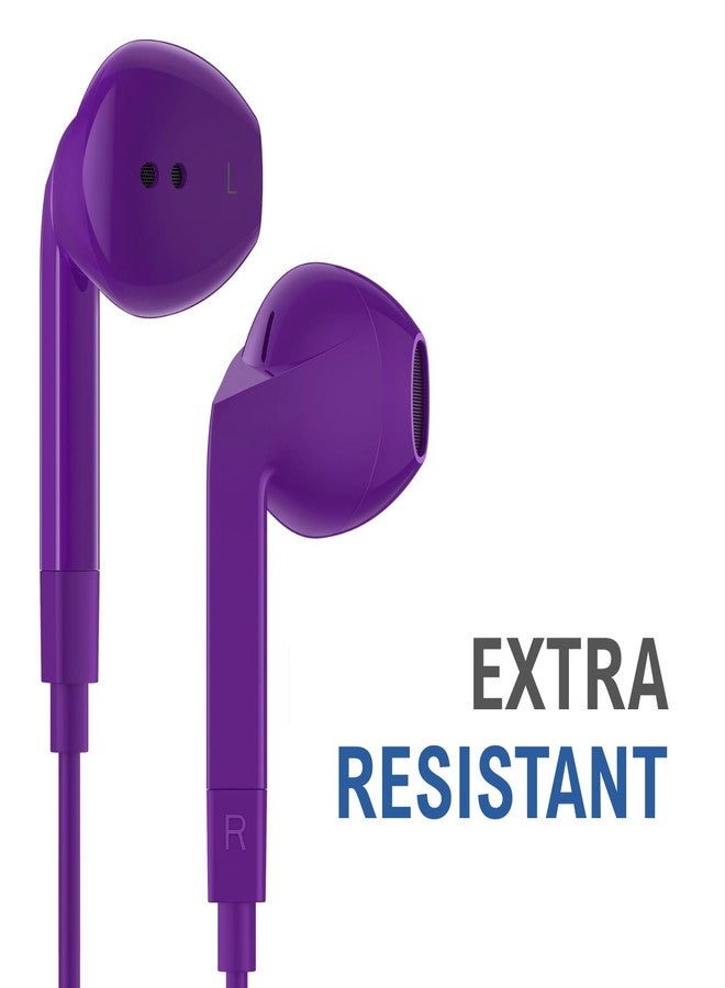 LUDOS Ferox USB C Headphones, 5 Year Warranty for iPhone 15 Pro Max Plus Samsung Galaxy S23 Ultra S22 S21 FE S20 A53 A54, USB Type C Earphones with Microphone In-Ear with Cable for iPad Pro - Purple - Image 5