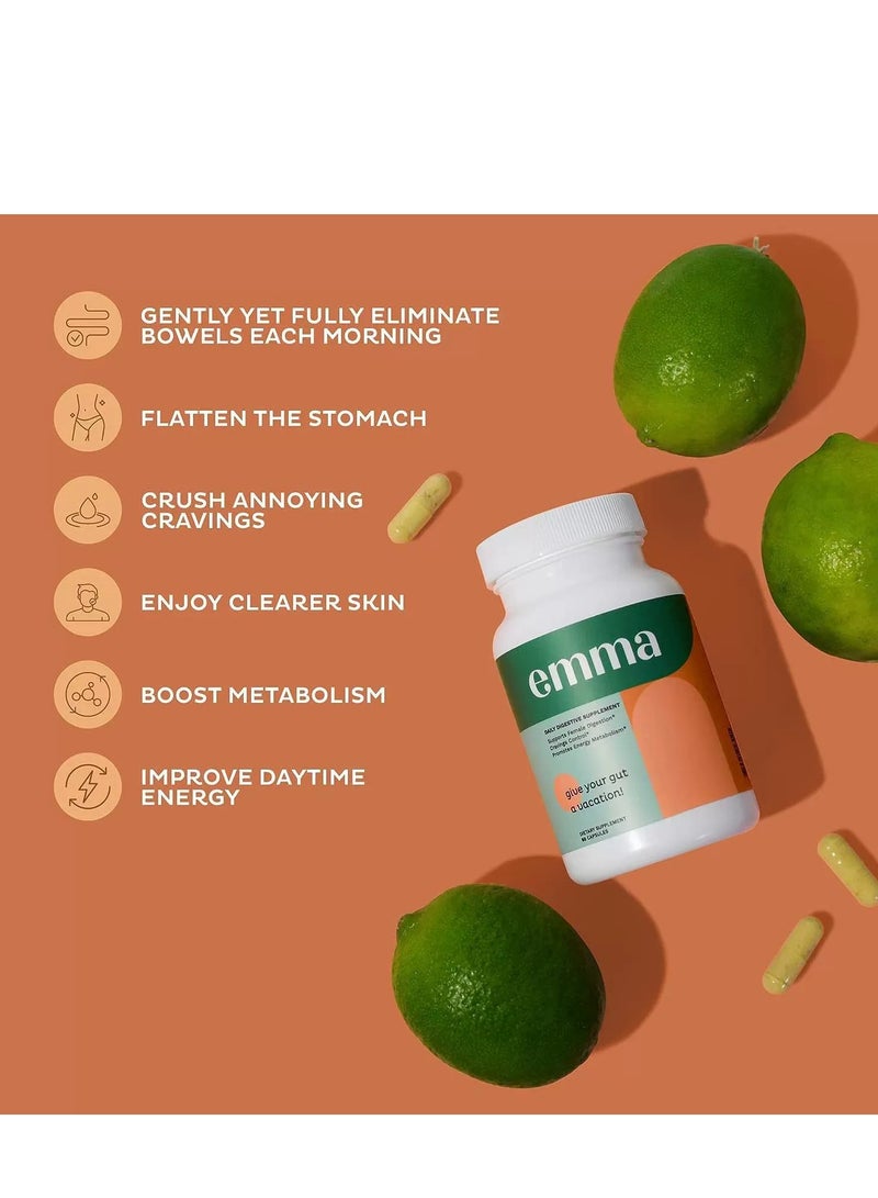 Emma Promotes Regularity Bloating & Gas Relief Supports Flatter Tummy Give Your Gut a Vacation Dietary Supplement , Gut Health Supplement 60 Capsules - Image 2