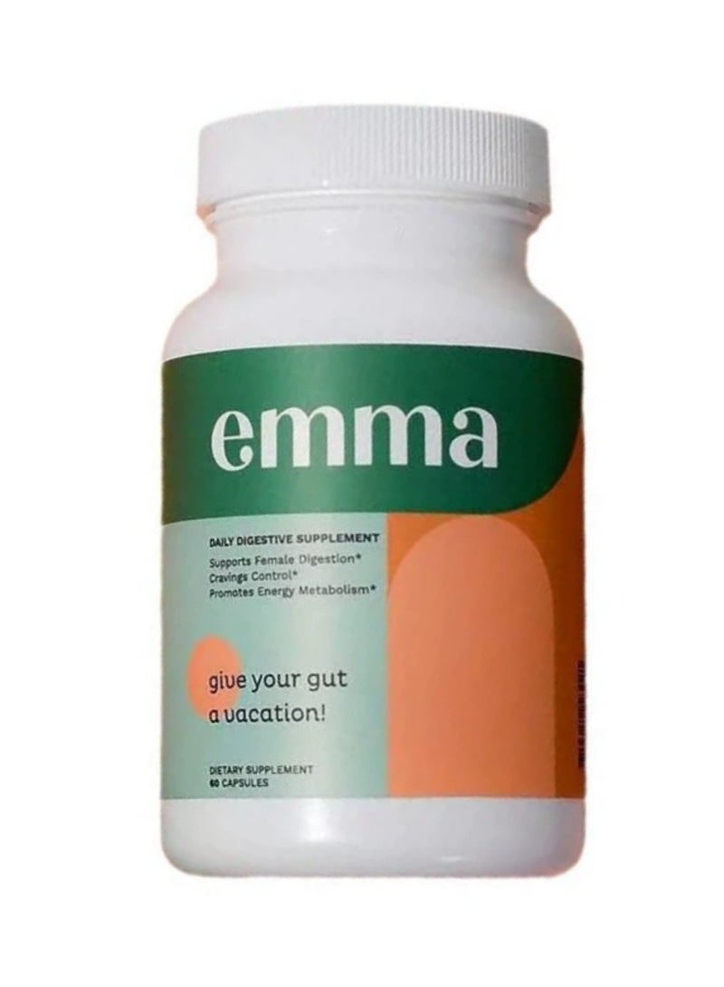 Emma Promotes Regularity Bloating & Gas Relief Supports Flatter Tummy Give Your Gut a Vacation Dietary Supplement , Gut Health Supplement 60 Capsules - Image 1